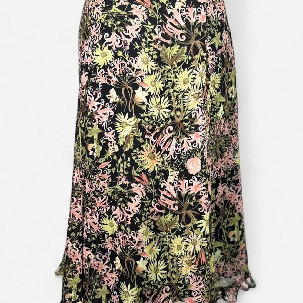 Vintage 90s Fairy Midi Skirt, Sheer, Floral, Size Medium
